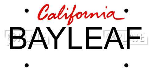 BAYLEAF California License Plate