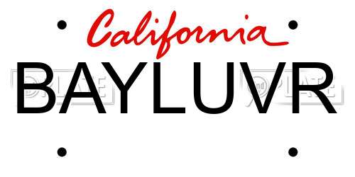 BAYLUVR California License Plate