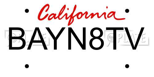 BAYN8TV California License Plate