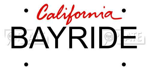 BAYRIDE California License Plate