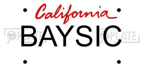BAYSIC California License Plate