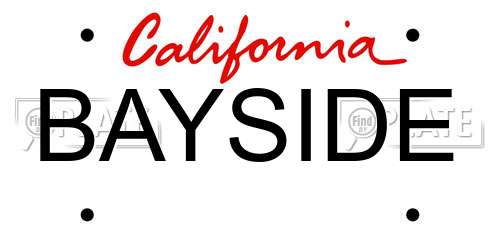 BAYSIDE California License Plate