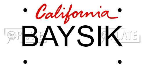 BAYSIK California License Plate