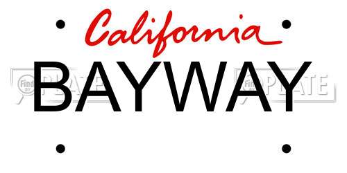 BAYWAY California License Plate