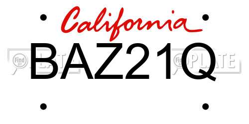 BAZ21Q California License Plate