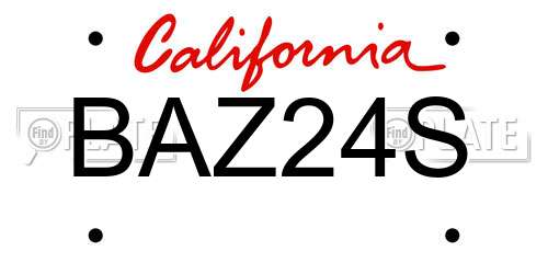 BAZ24S California License Plate