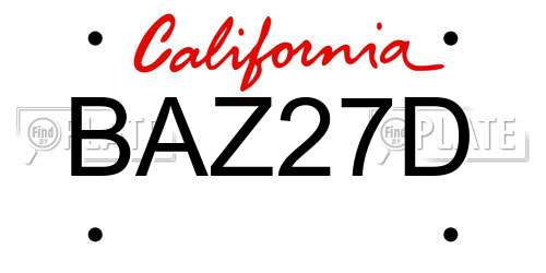 BAZ27D California License Plate