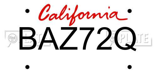 BAZ72Q California License Plate