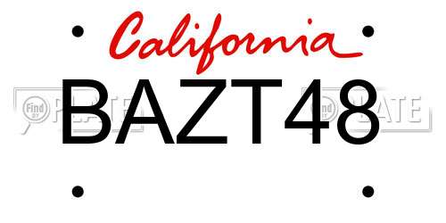 BAZT48 California License Plate