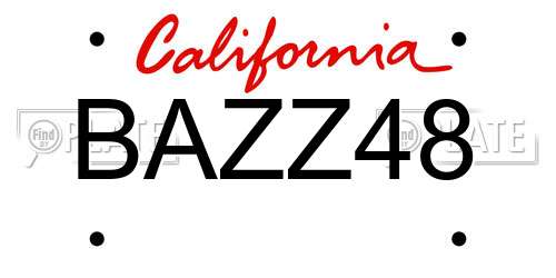BAZZ48 California License Plate