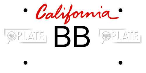 BB California License Plate