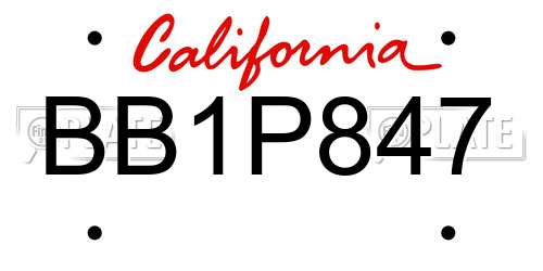BB1P847 California License Plate