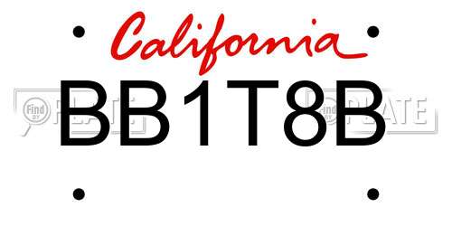 BB1T8B California License Plate