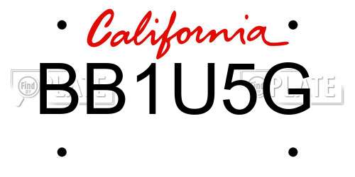 BB1U5G California License Plate