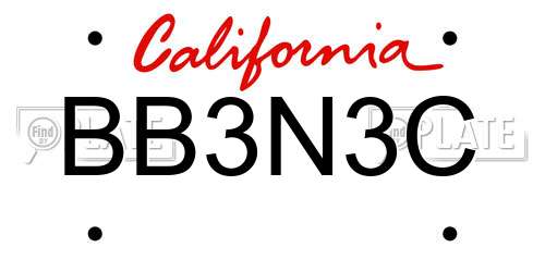 BB3N3C California License Plate