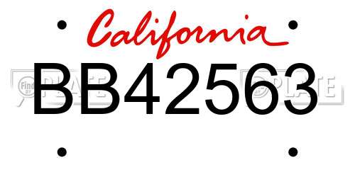 BB42563 California License Plate