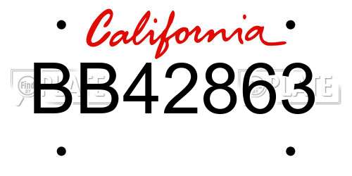 BB42863 California License Plate