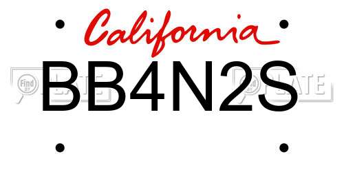 BB4N2S California License Plate