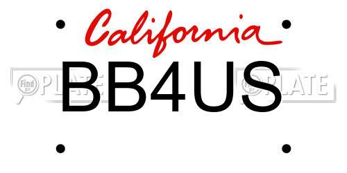 BB4US California License Plate