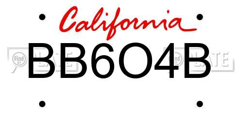 BB6O4B California License Plate