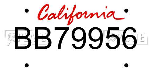 BB79956 California License Plate