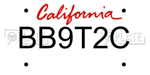 BB9T2C California License Plate