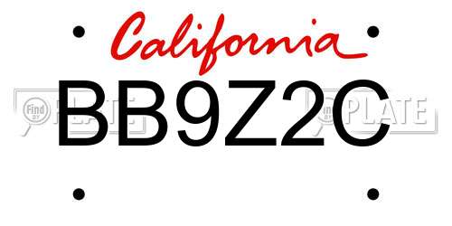 BB9Z2C California License Plate