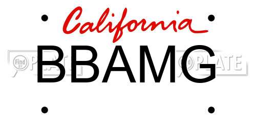 BBAMG California License Plate