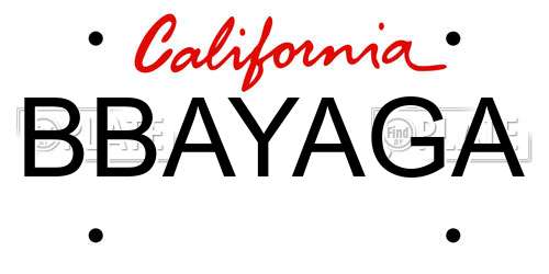 BBAYAGA California License Plate