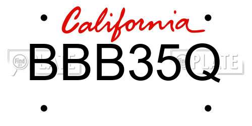 BBB35Q California License Plate