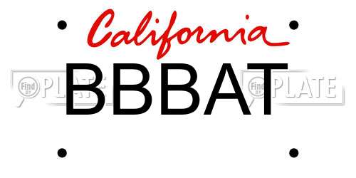 BBBAT California License Plate