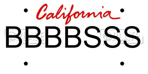 BBBBSSS California License Plate