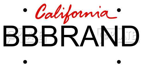 BBBRAND California License Plate