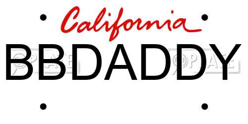 BBDADDY California License Plate