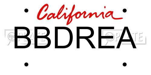 BBDREA California License Plate