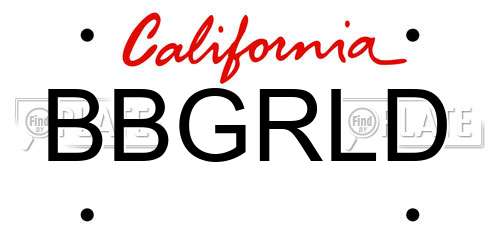 BBGRLD California License Plate