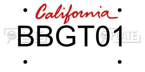 BBGT01 California License Plate
