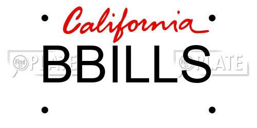 BBILLS California License Plate