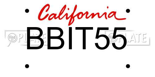 BBIT55 California License Plate