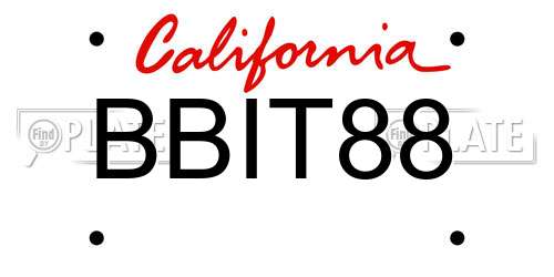 BBIT88 California License Plate