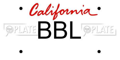 BBL California License Plate