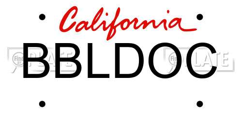 BBLDOC California License Plate