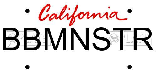 BBMNSTR California License Plate