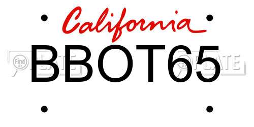 BBOT65 California License Plate