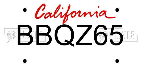 BBQZ65 California License Plate
