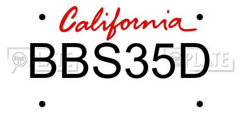 BBS35D California License Plate
