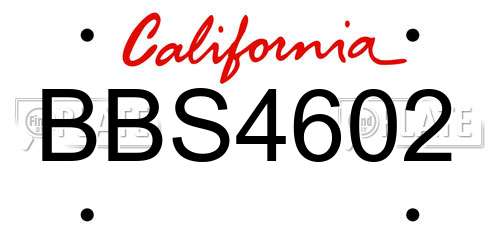 BBS4602 California License Plate