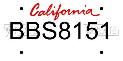 BBS8151 California License Plate