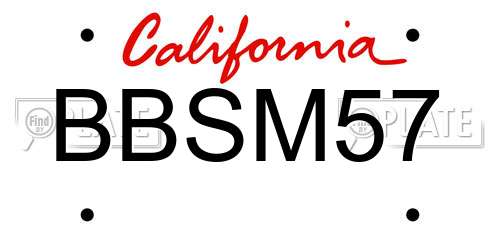 BBSM57 California License Plate