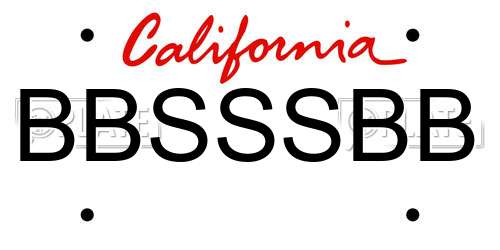 BBSSSBB California License Plate